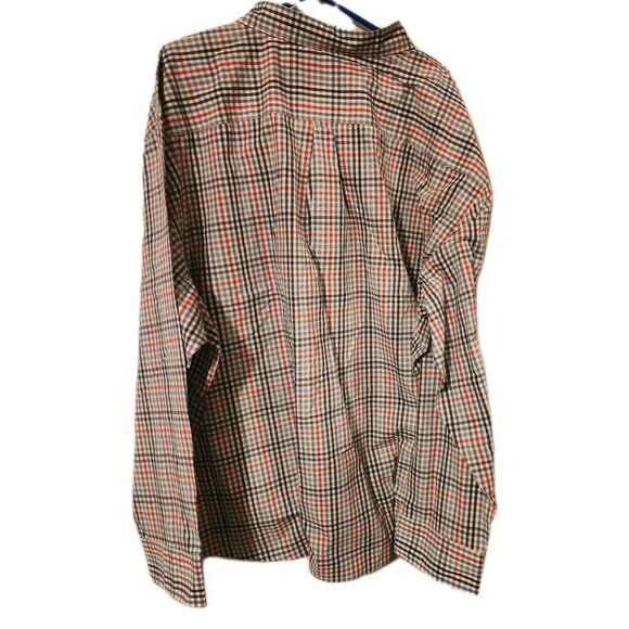 IZOD Long Sleeved Button Down Men's Shirt Blue, Red & White Checked Size 4XL - Picture 2 of 2